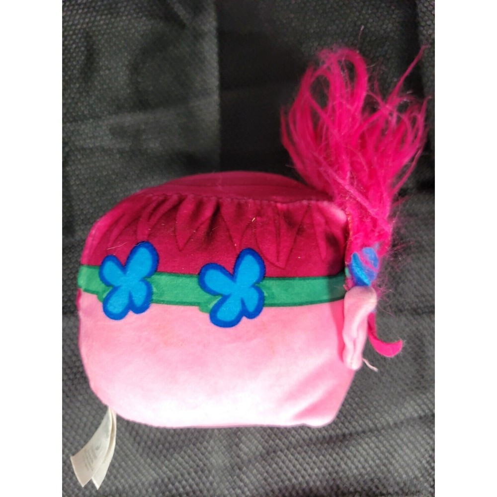 Dreamworks Troll Pink Poppy Soft Plush Squared Cubd Movie Toy Stuffed Squishy 4" - Picture 4 of 6
